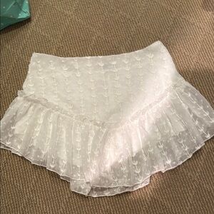 White Lace Ruffle Skirt